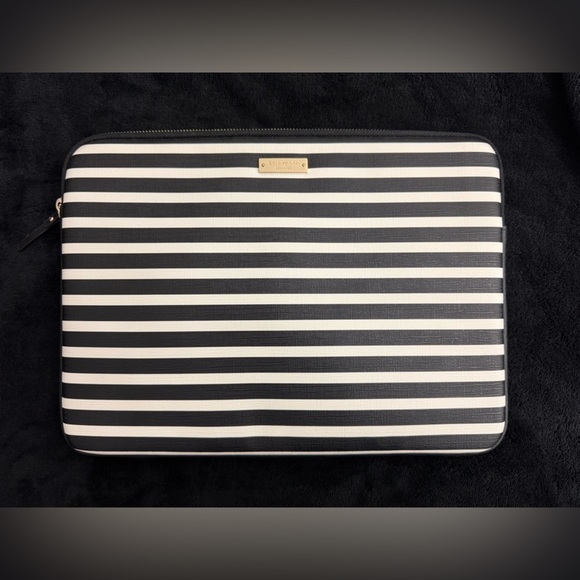 kate spade Other - Kate Spade Black and White Striped Tablet Sleeve
